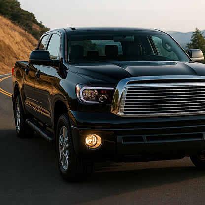 Spec-D 2007-2013 Toyota Tundra/2008-2017 Sequoia LED Tube OE Style with LED Turn Signal Black Headlights