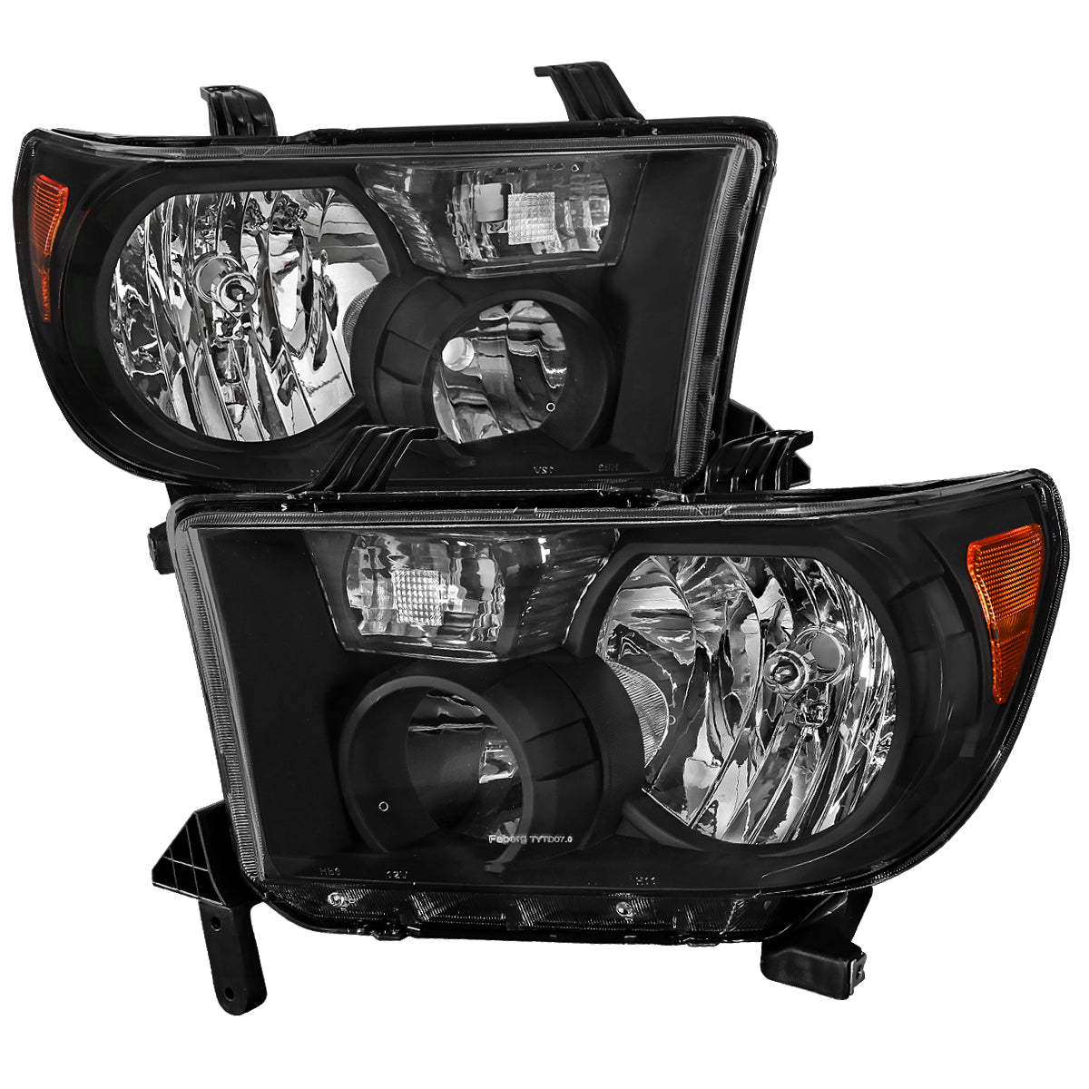 Spec-D 2007-2013 Toyota Tundra/ 2008-2017 Toyota Sequoia OE Style w/ Amber Reflectors Black Headlights