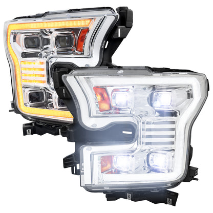 Spec-D 15-17 Ford F-150 Led Light Bar Projector HID Headlight Chrome improve