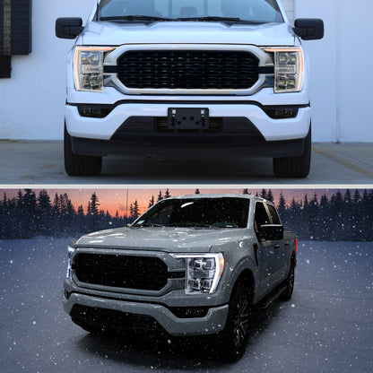 2021-2023 F-150 Spec-D Chrome Housing Clear Lens Headlights Sequential LED Turn