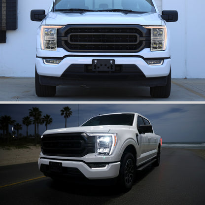 Spec-D 2021-2023 F-150 LED projector headlights chrome housing sequential DRL