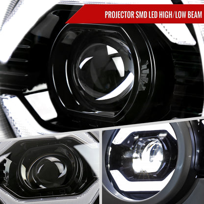 Spec-D 2007-2014 Toyota FJ Cruiser Full LED Projector with Sequential LED Turn Signal Black Headlights