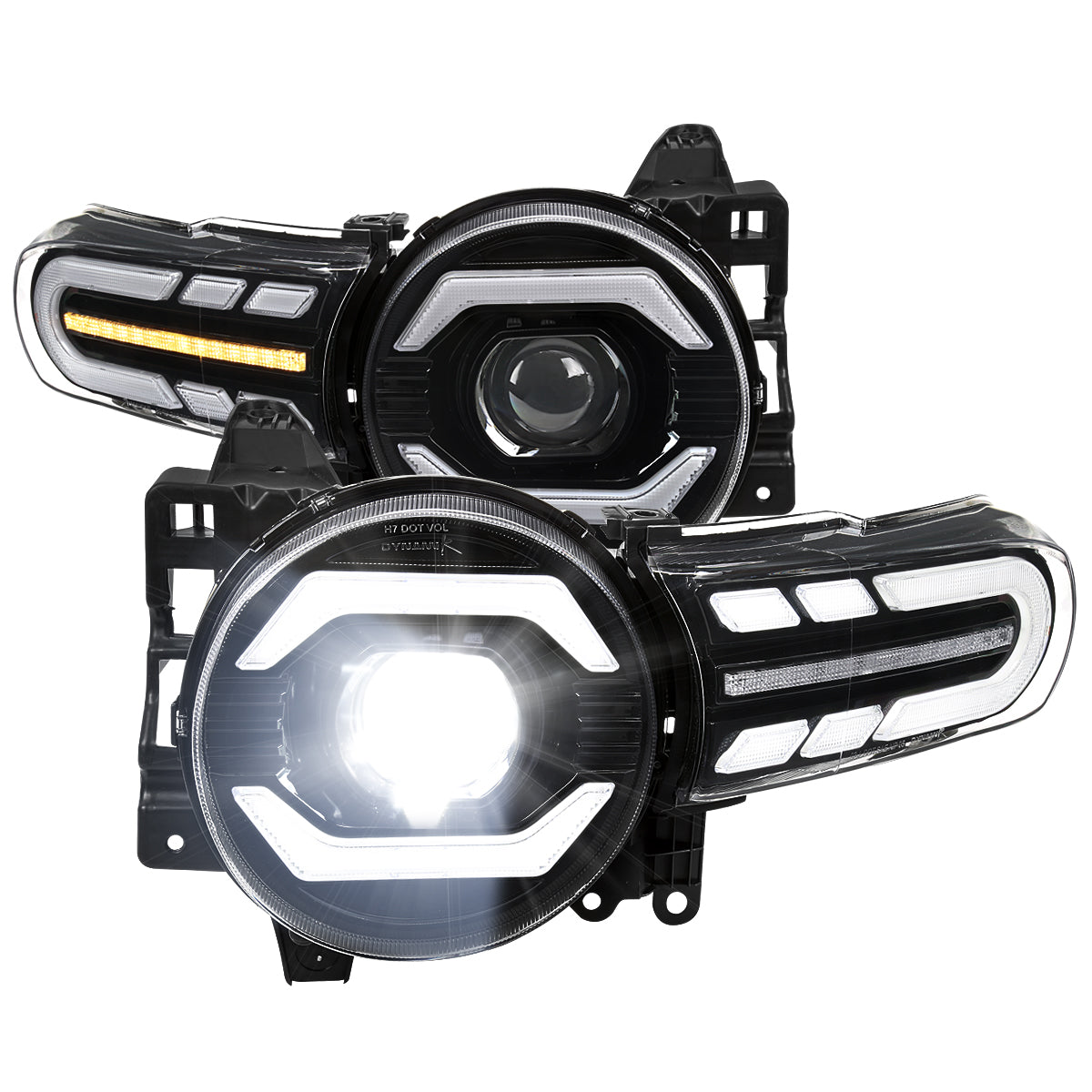 Spec-D 2007-2014 Toyota FJ Cruiser Full LED Projector with Sequential LED Turn Signal Black Headlights
