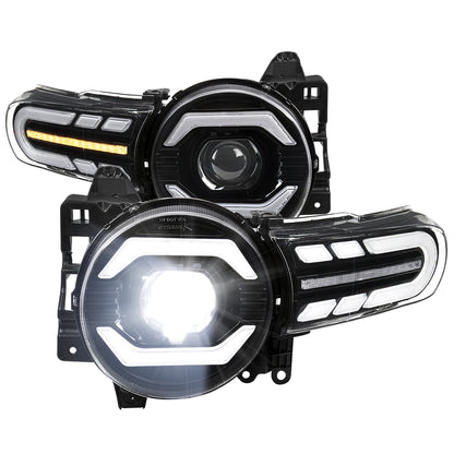 Spec-D 2007-2014 Toyota FJ Cruiser Full LED Projector with Sequential LED Turn Signal Black Headlights