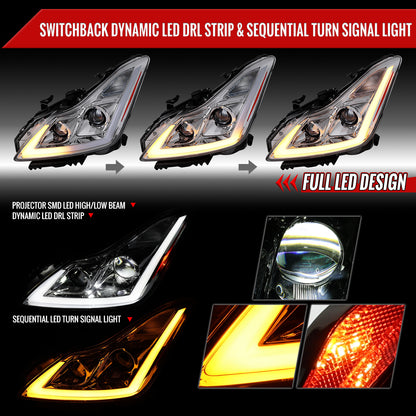 2009 G37 Q60 2DR Convertible Spec-D aftermarket headlights