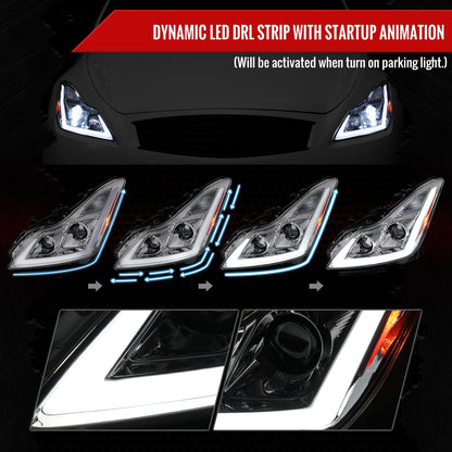 Spec-D 2010 G37 Q60 2DR Convertible sequential headlights