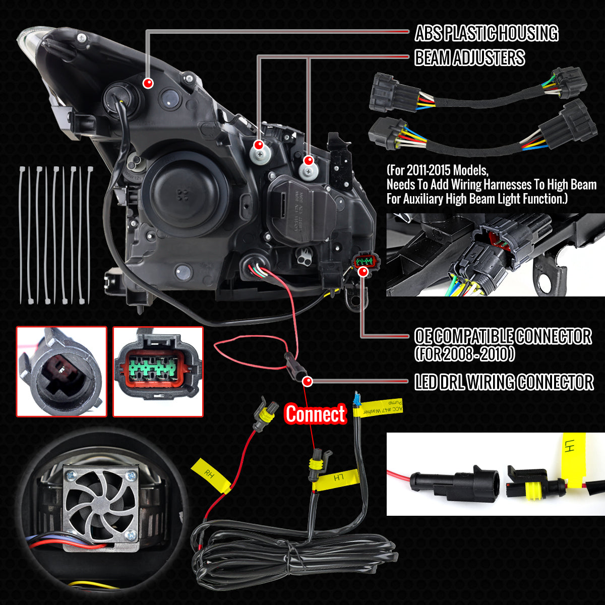 09 G37 Q60 2DR Convertible Spec-D sequential headlights