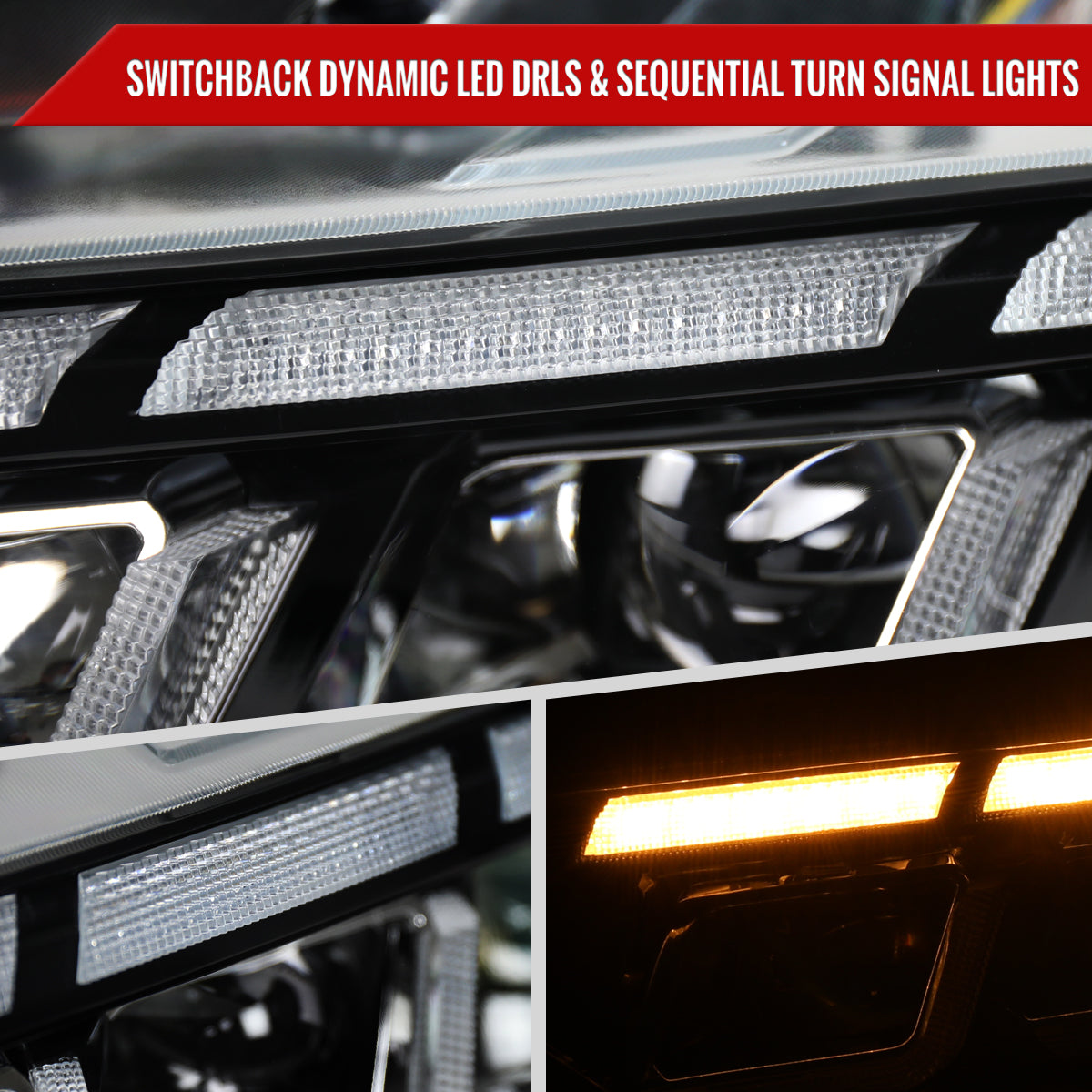 Spec-D 2022 Mustang Pro Start-Up Animation black custom headlights