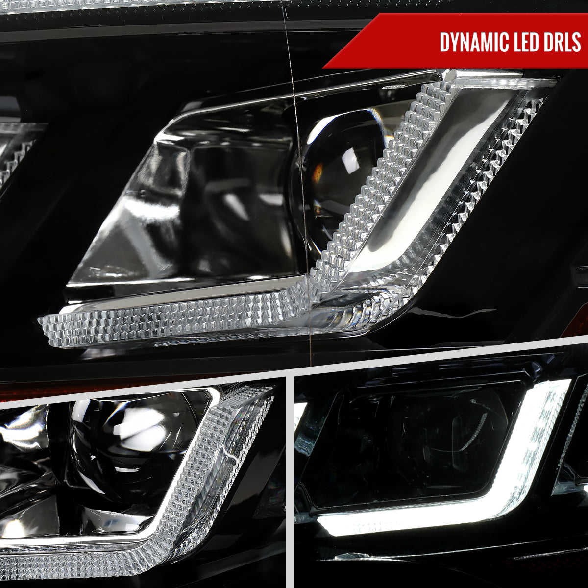 Spec-D 18 Mustang Pro Start-Up Animation black LED headlights