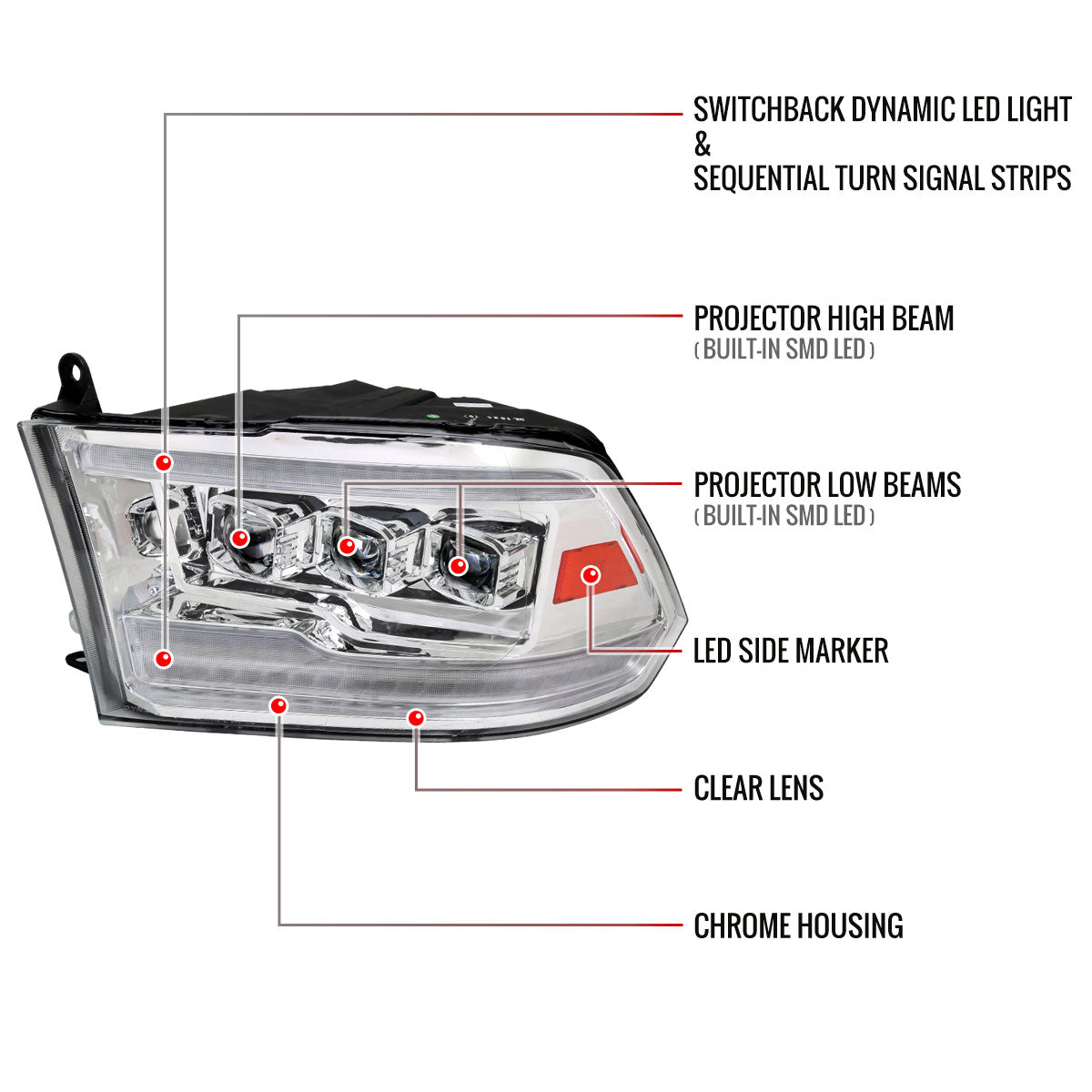 13 Ram Classic Pro Spec-D chrome lighting upgrade