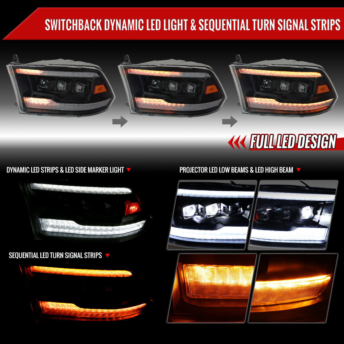 2011 Ram Classic Blk Spec-D aftermarket headlights