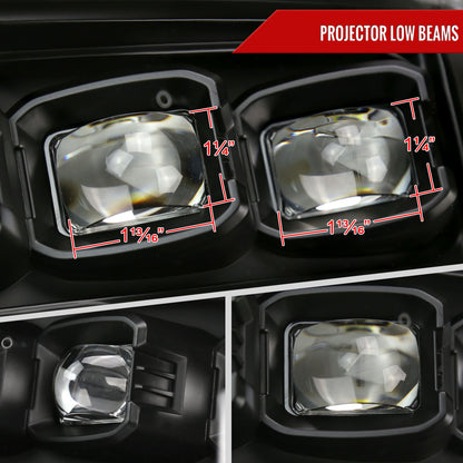 Spec-D 2009-2018 Dodge RAM 1500 / 2019 RAM Classic / 2010-2018 RAM 2500 3500 Switchback Sequential Full LED Projector Black Headlights