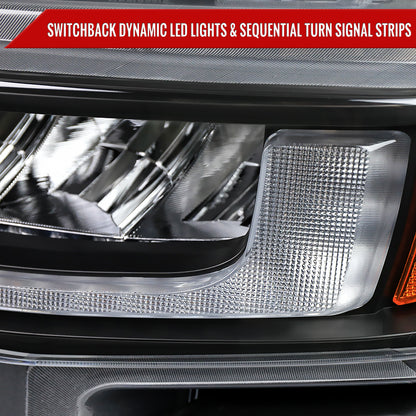 Spec-D 19 Chevy Silverado Pro Turn black LED headlights