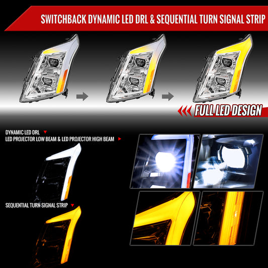 2011 Cadillac SRX Full Spec-D chrome aftermarket headlights