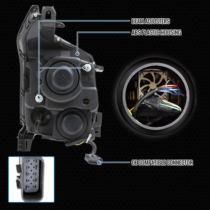 11 Cadillac SRX Full Spec-D chrome sequential headlights