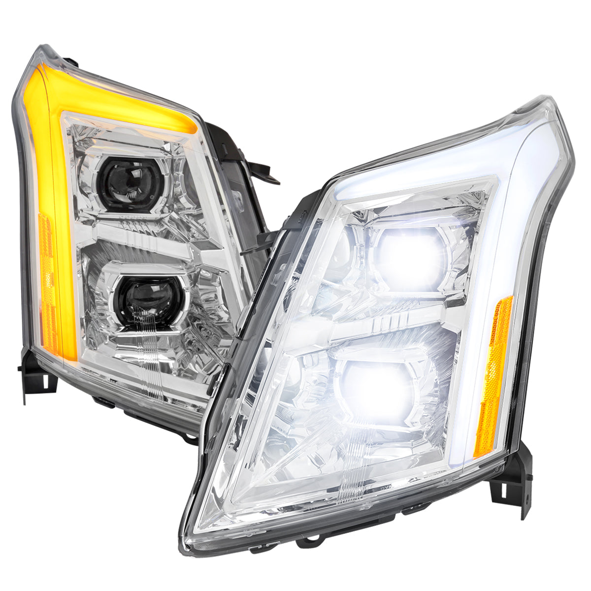 Spec-D 2010 Cadillac SRX Full chrome headlights upgrade