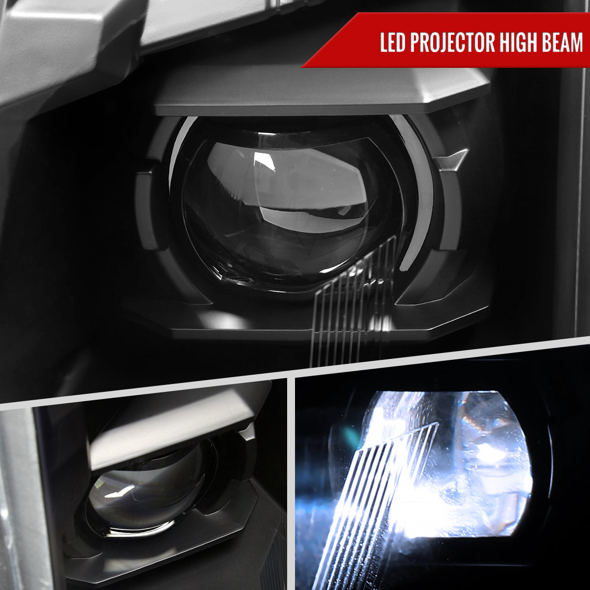 Spec-D 2010-2016 Cadillac SRX Full Switchback Sequential LED DRL Projector Black Headlights