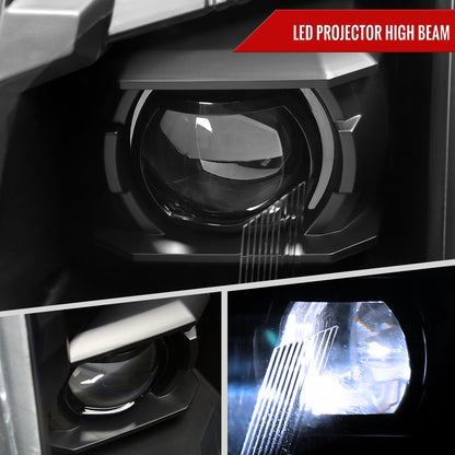 Spec-D 2010-2016 Cadillac SRX Full Switchback Sequential LED DRL Projector Black Headlights
