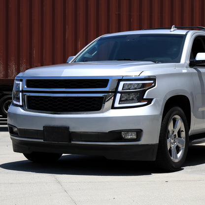 Spec-D Chevy Tahoe Suburban Full 17 black DRL headlights