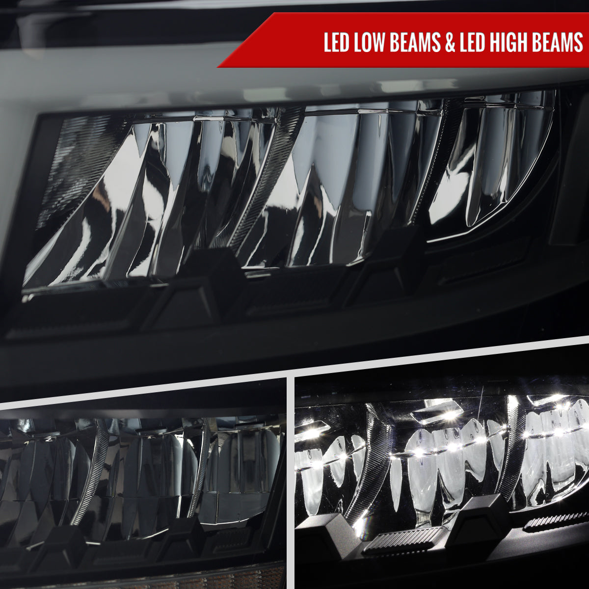 2018 Chevy Tahoe Suburban SEQ LED Spec-D black DRL headlights