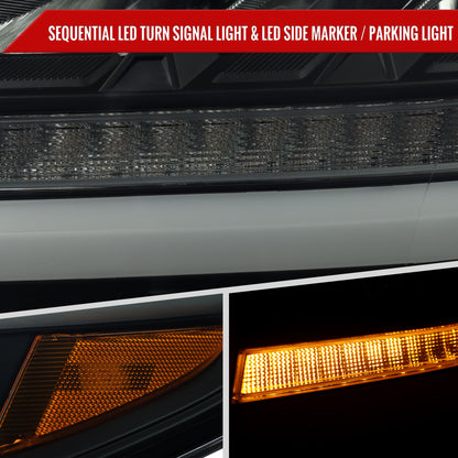 Spec-D 15 Chevy Tahoe Suburban SEQ LED black LED headlights