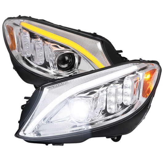 Spec-D 2015 Mercedes C-Class W205 projector chrome headlights upgrade