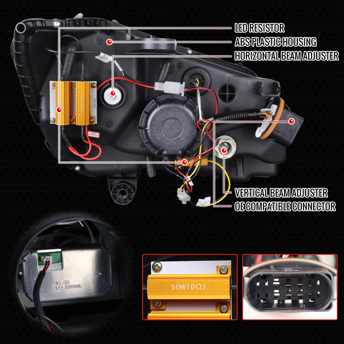 16 Mercedes C-Class W205 Spec-D black sequential headlights