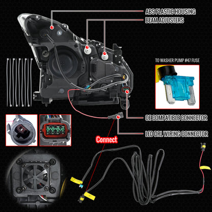 09 G37 Q60 2DR Triple Spec-D sequential headlights