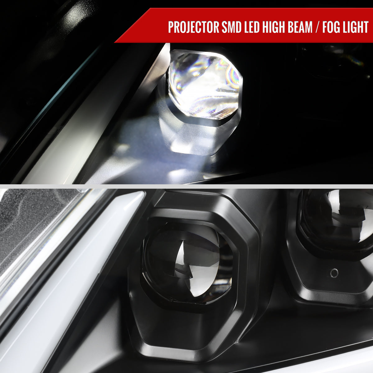 Spec-D 2008-2013 Infiniti G37/2014-2015 Q60 2DR/Convertible Sequential Switchback LED Turn Signal Full LED Triple Projector Matte Black Headlights