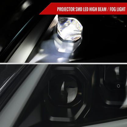 Spec-D 2008-2013 Infiniti G37/2014-2015 Q60 2DR/Convertible Sequential Switchback LED Turn Signal Full LED Triple Projector Black w/ Smoked Lens Headlights