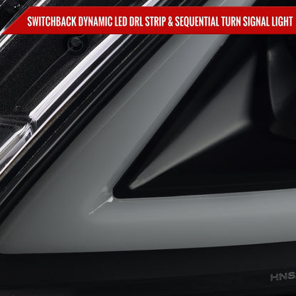 Spec-D 2008-2013 Infiniti G37/2014-2015 Q60 2DR/Convertible Sequential Switchback LED Turn Signal Full LED Triple Projector Black w/ Smoked Lens Headlights