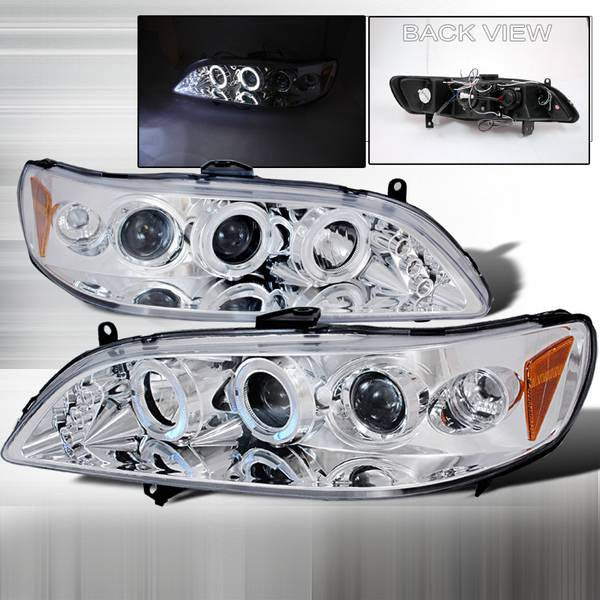 1998-2002 Accord Headlights (Projector, Halo, LED, in Chrome housing)