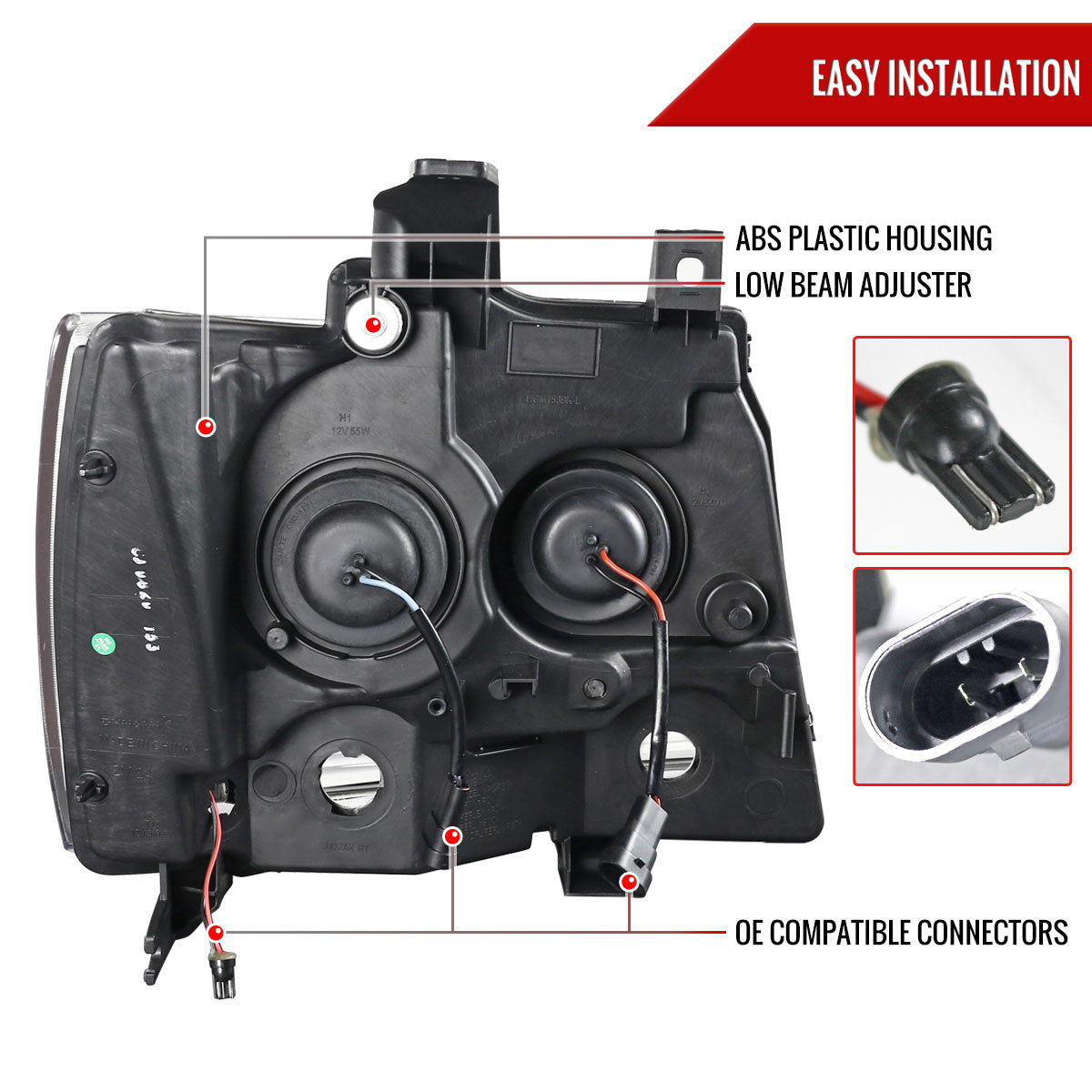 08 Avalanche Tahoe Suburban Projector Spec-D smoked headlights