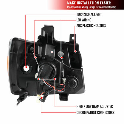 Chevy Avalanche Tahoe Projector Headlights