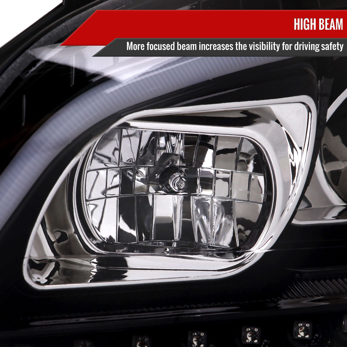 Spec-D 2009-2011 Mercedes Benz W164 ML-Class LED Sequetial Turn Signal Projector GL Black Headlights