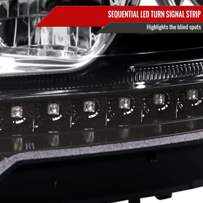 Spec-D 2009-2011 Mercedes Benz W164 ML-Class LED Sequetial Turn Signal Projector GL Black Headlights