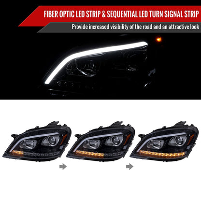 2010 Benz W164 ML-Class Turn Spec-D black aftermarket headlights
