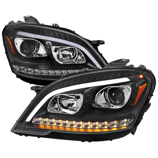 Spec-D 2009 Benz W164 ML-Class SEQ LED black headlights upgrade