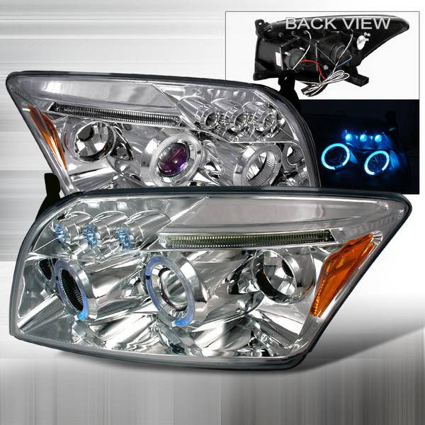 2007-2010 Caliber Headlights (Projector, Halo, in Chrome housing)