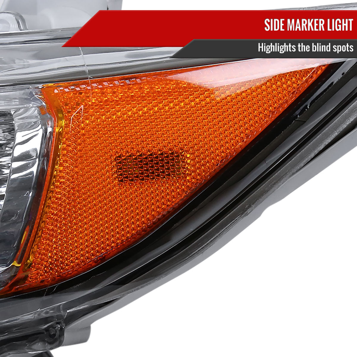Spec-D 12 Camry Amber Reflector Driver black driver-side headlights