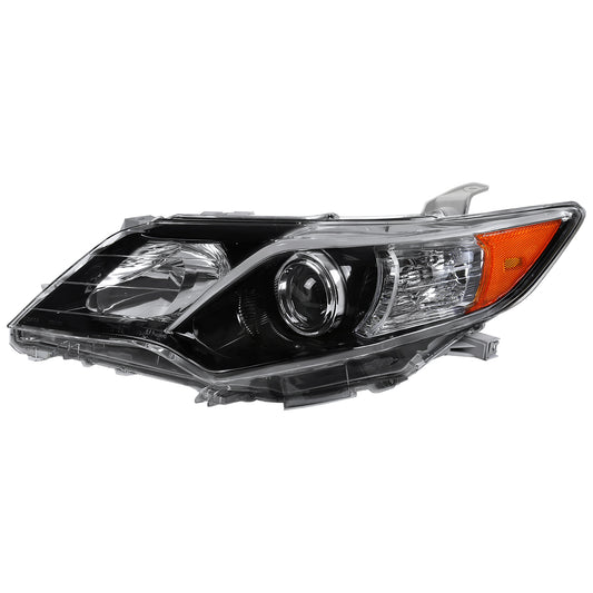 Spec-D 2012-2014 Toyota Camry Projector w/ Amber Reflector Driver J Black Headlights