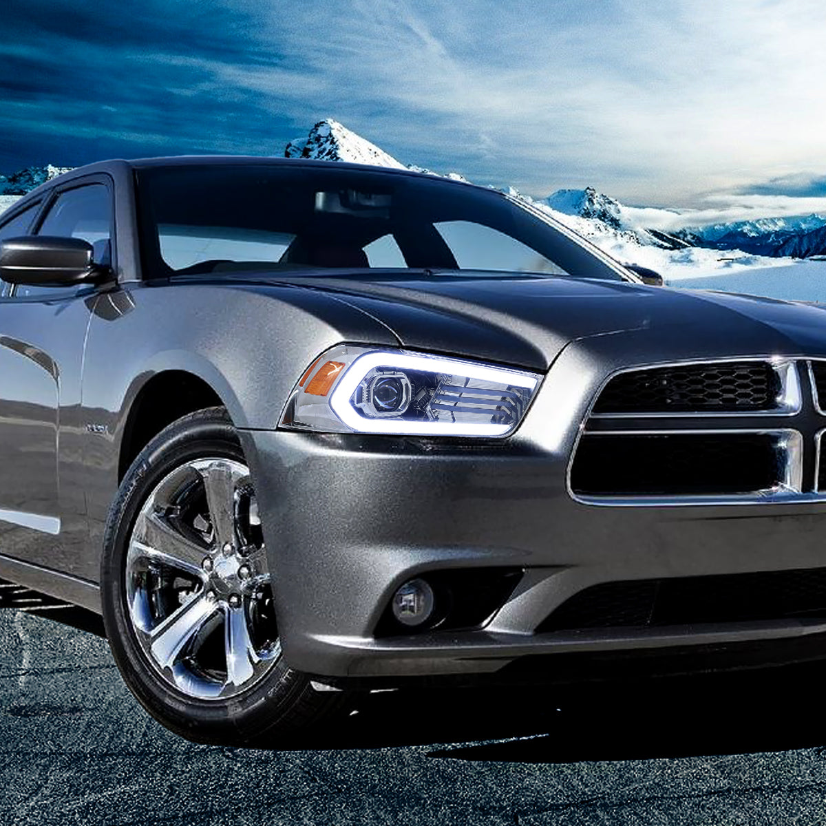 2011-2014 Charger factory HID chrome projector headlights Spec-D sequential DRL