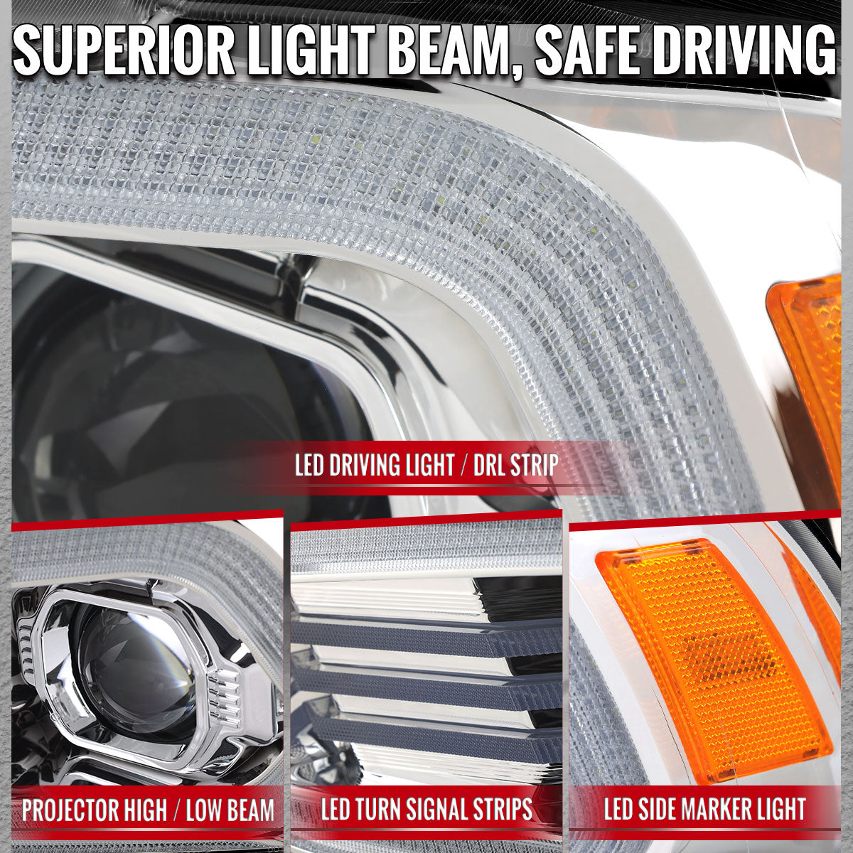 Spec-D Charger 11-14 HID Headlight Pair Chrome Housing Clear Lens Sequential