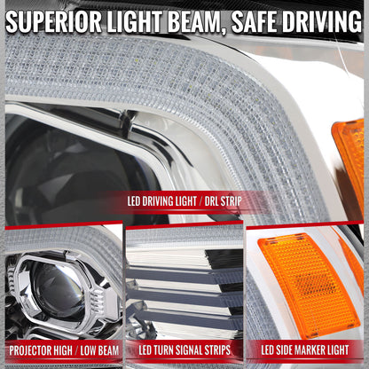 Spec-D Charger 11-14 HID Headlight Pair Chrome Housing Clear Lens Sequential