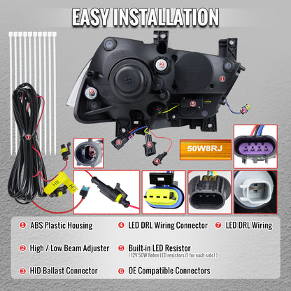 Replace factory HID 2011-2013 Charger headlights with Spec-D chrome projectors