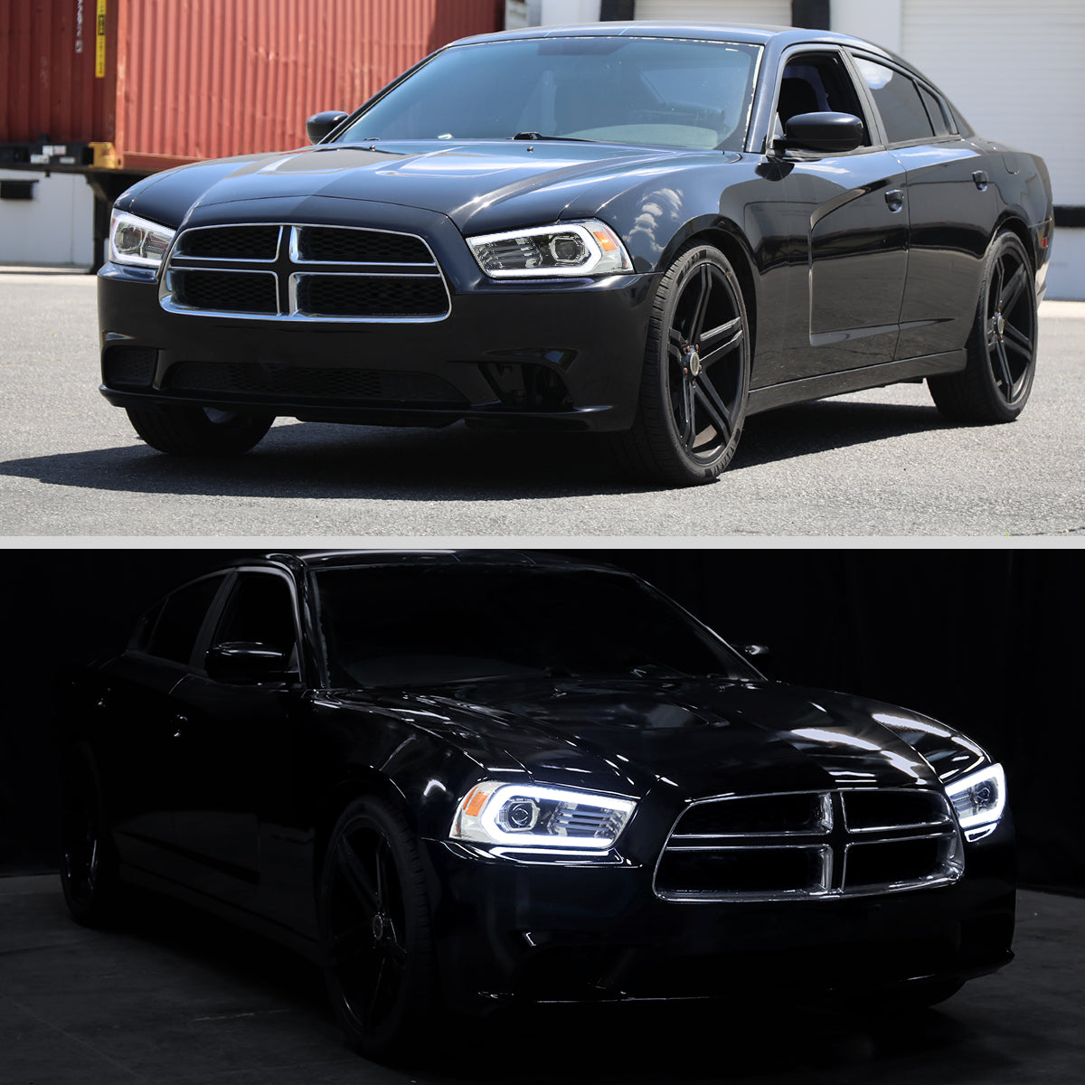 Spec-D chrome clear HID projector headlight set for 2011-2014 Charger