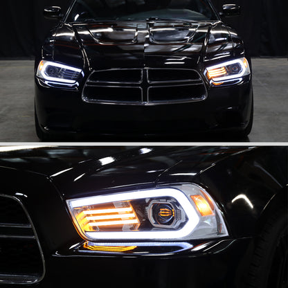 Restore OEM HID fit 2011-2014 Charger with Spec-D chrome projector headlights