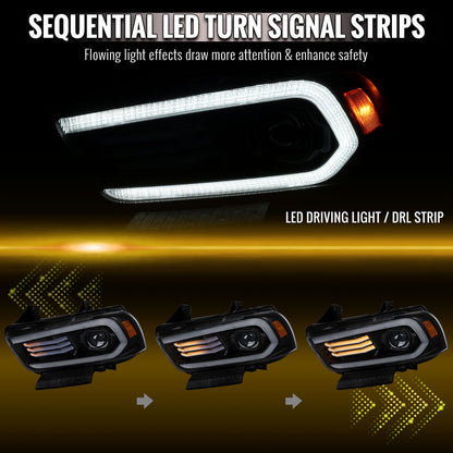 Spec-D 2011-2013 Dodge Charger HID projector headlights clear lens sequential DRL