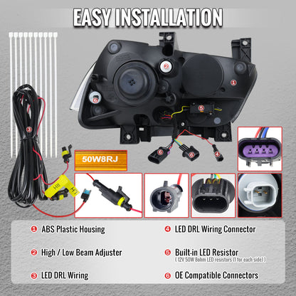 Replace OEM 2011-2014 Charger headlights with Spec-D matte black projectors