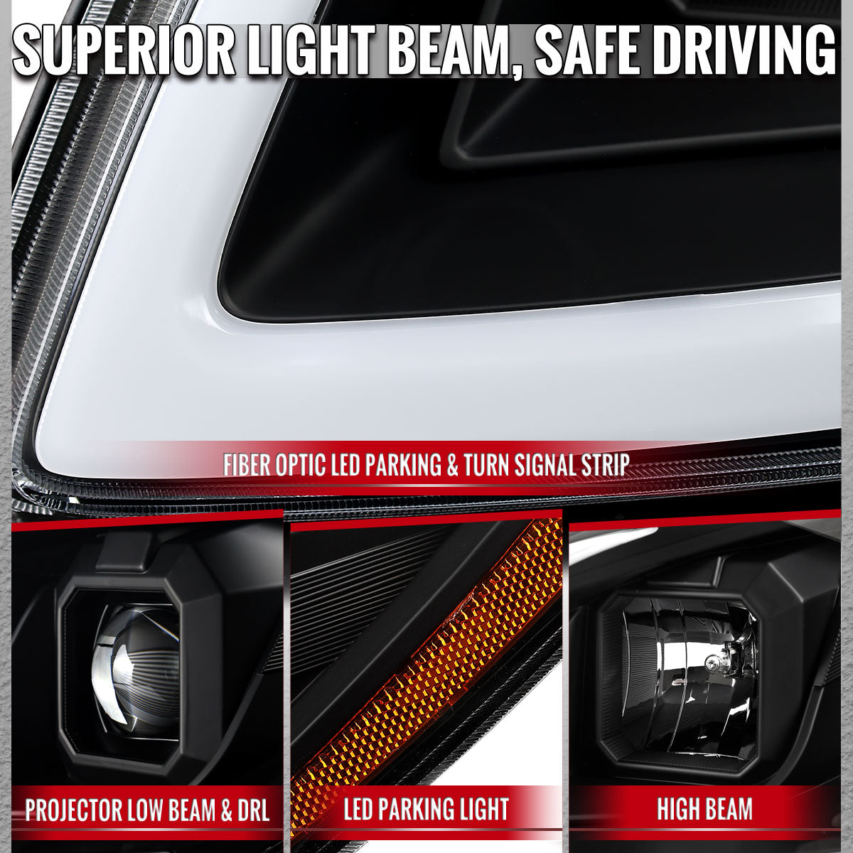 Spec-D 2005?€?2010 Chevrolet Cobalt Pontiac G5/Pursuit LED Bar Projector w/ LED DRL Light Tube Matte Black Headlights